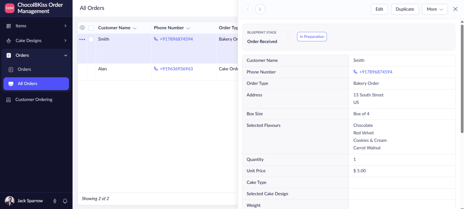 All Orders Report Dashboard in Zoho Creator